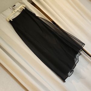 Willi Smith, Black 100 percent silk, lined maxi skirt